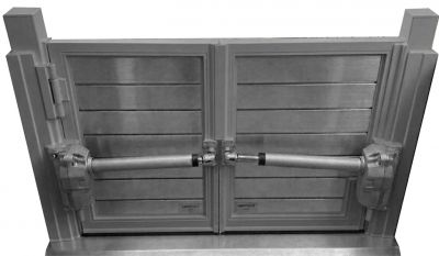 Paratia anti allagamento elettrica anta doppia su misura altezza da 60 a 80 cm larghezza da 380,1 a 400 cm Made in Italy